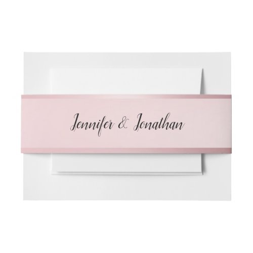 Rose Gold Modern Calligraphic Typed Script Popular Invitation Belly Band