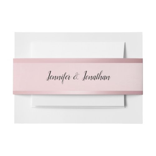 Rose Gold Modern Calligraphy Script Text Classy Invitation Belly Band