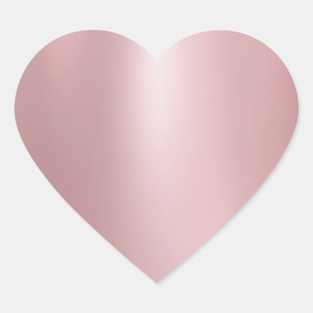 Rose Gold Modern Elegant Blank Trendy Template Heart Sticker (Front)