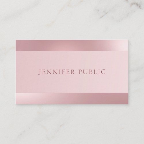 Rose Gold Modern Elegant Glamorous Template Business Card