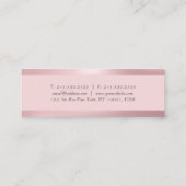 Rose Gold Modern Elegant Minimalist Professional Mini Business Card (Back)