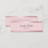 Rose Gold Modern Elegant Minimalist Professional Mini Business Card (Front/Back)