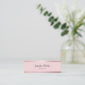 Rose Gold Modern Elegant Minimalist Professional Mini Business Card (Standing Front)