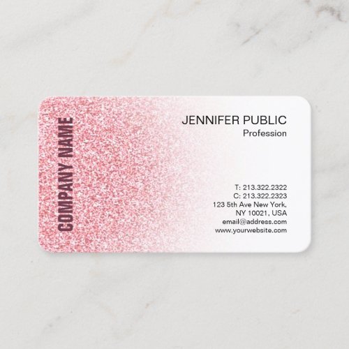 Rose Gold Modern Elegant Minimalist Template Business Card