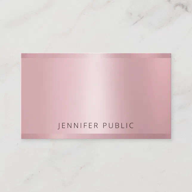 Rose Gold Modern Elegant Professional Template Business Card | Zazzle
