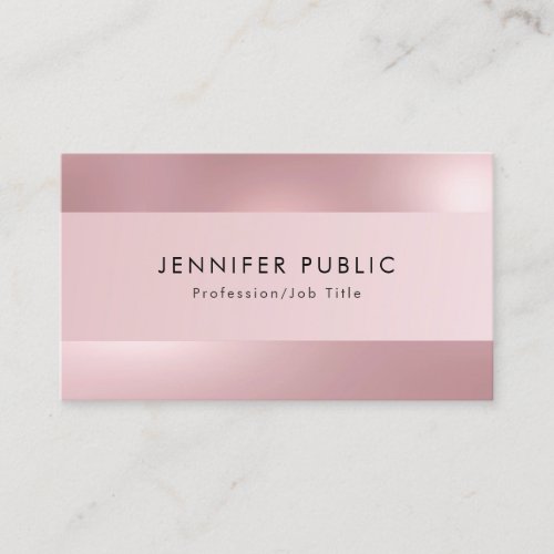 Rose Gold Modern Elegant Simple Professional Business Card