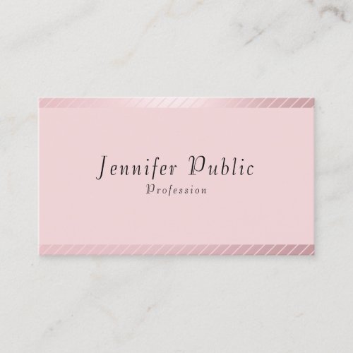 Rose Gold Modern Elegant Trendy Simple Template Bu Business Card
