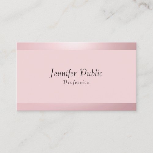 Rose Gold Modern Elegant Trendy Simple Template Business Card