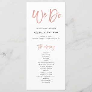 Rose Gold Modern Fairytale We Do Wedding Program