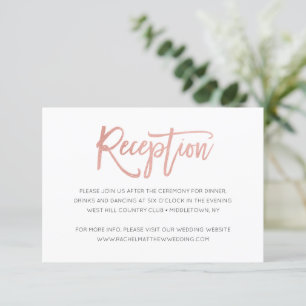 Rose Gold Modern Fairytale Wedding Reception Card