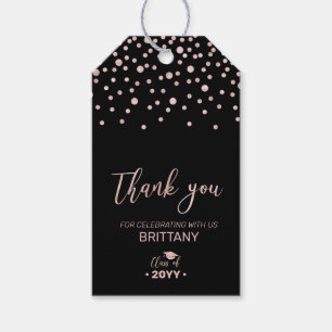 Rose Gold Modern Graduation Party Favor Tag