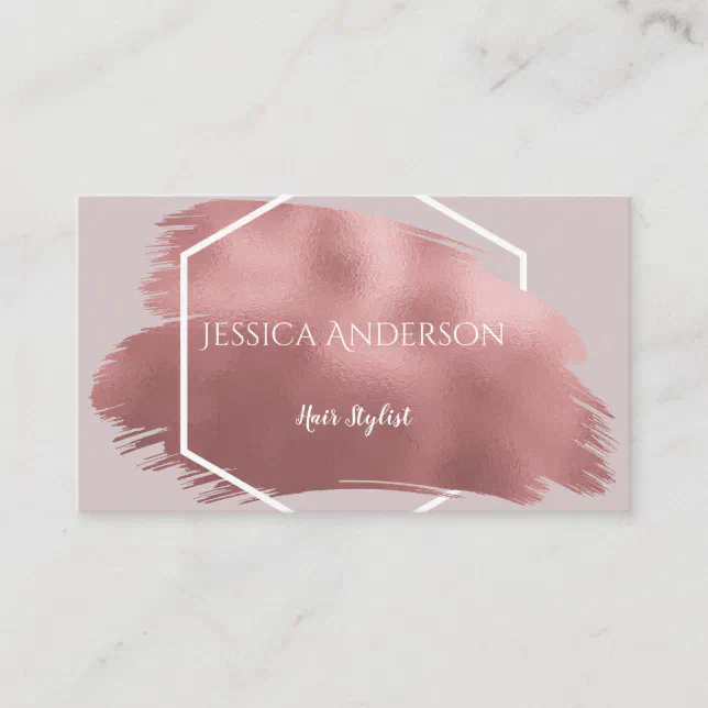 Rose Gold Modern Hair Beauty Salon Business Card Zazzle 2790