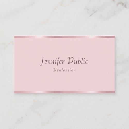 Rose Gold Modern Handwritten Script Template Chic Business Card