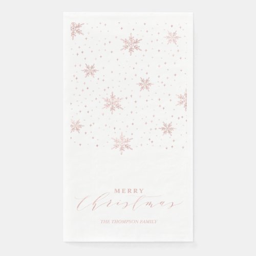 Rose gold Modern Merry Christmas Party Napkins