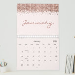 Rose Gold Modern Minimalist 2025 Calendar<br><div class="desc">Elevate 2025 with our Elegant Rose Gold Calendar! Modern and girly,  it's a touch of sophistication with a shimmering blush background and glittery rose gold month names.</div>