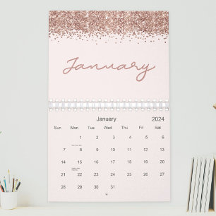 Rose Gold Modern Minimalist 2026 Calendar