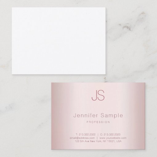 Rose Gold Modern Minimalist Monogram Template Business Card | Zazzle