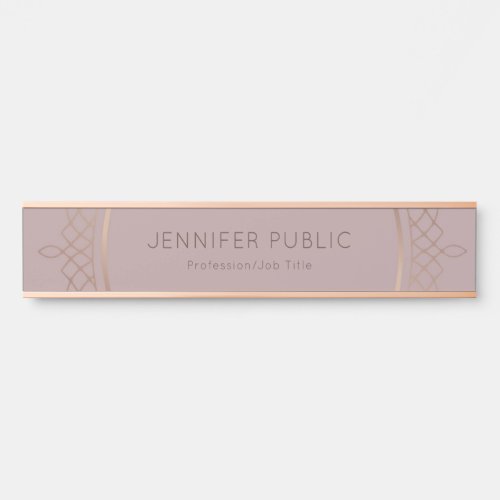 Rose Gold Modern Minimalist Template Elegant Door Sign