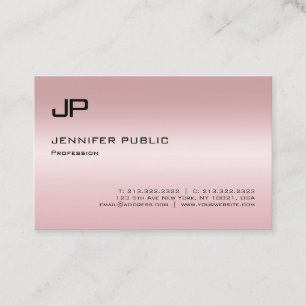 Rose Gold Modern Monogram Minimalist Template Business Card