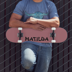 Rose Gold Modern Name   Stylish Trendy  Skateboard