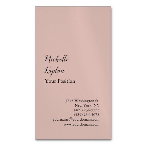 Rose Gold Modern Professional Exclusive Business Card Magnet