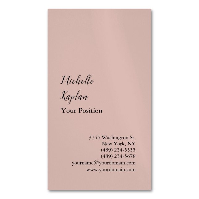 Rose Gold Modern Professional Exclusive Business Card Magnet (Front Vertical)