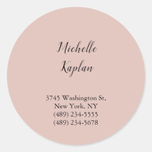 Rose Gold Modern Professional Exclusive Classic Round Sticker