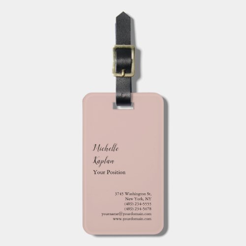 Rose Gold Modern Professional Exclusive Luggage Tag