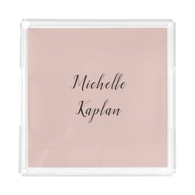 Rose Gold Modern Professional Exclusive Name Acrylic Tray (Front)