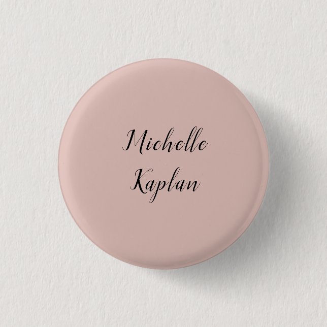 Rose Gold Modern Professional Exclusive Name Button (Front)