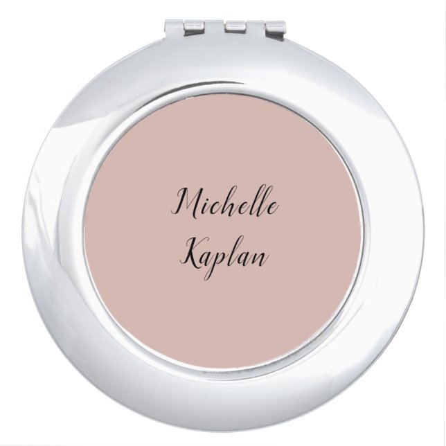 Rose Gold Modern Professional Exclusive Name Compact Mirror (Front)