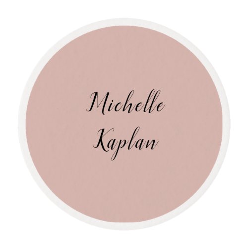 Rose Gold Modern Professional Exclusive Name Edible Frosting Rounds