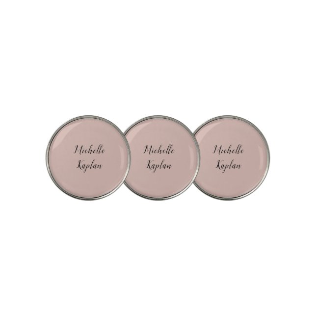 Rose Gold Modern Professional Exclusive Name Golf Ball Marker (3 Up)