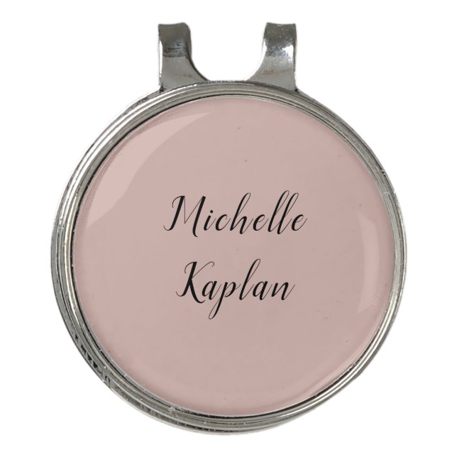 Rose Gold Modern Professional Exclusive Name Golf Hat Clip (Front)