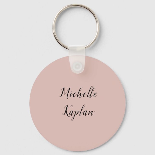 Rose Gold Modern Professional Exclusive Name Keychain (Front)