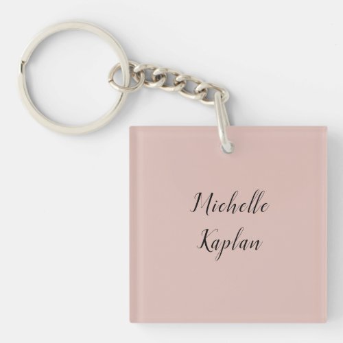Rose Gold Modern Professional Exclusive Name Keychain