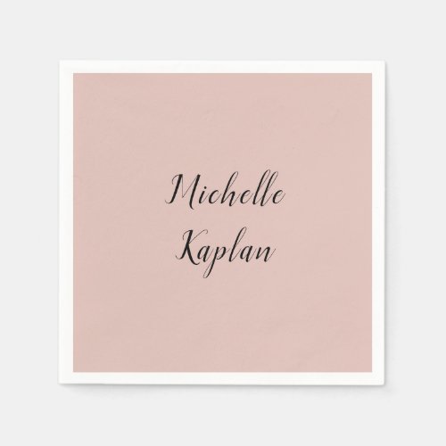 Rose Gold Modern Professional Exclusive Name Napkins