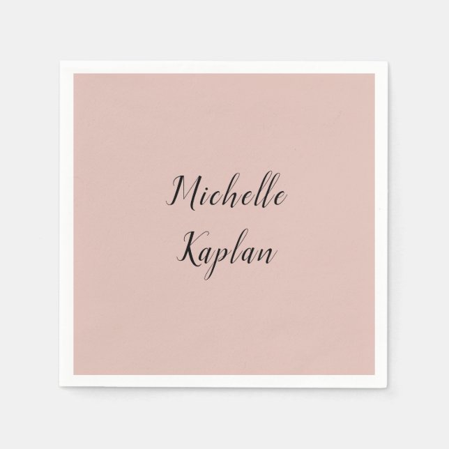 Rose Gold Modern Professional Exclusive Name Napkins (Front)