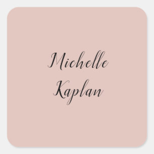 Rose Gold Modern Professional Exclusive Name Square Sticker