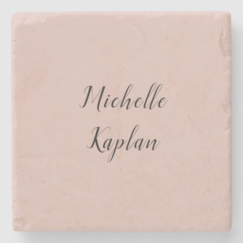 Rose Gold Modern Professional Exclusive Name Stone Coaster
