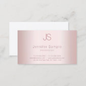 Rose Gold Modern Template Elegant Monogram Simple Business Card (Front/Back)