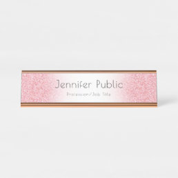 Rose Gold Modern Template Professional Trendy Desk Name Plate