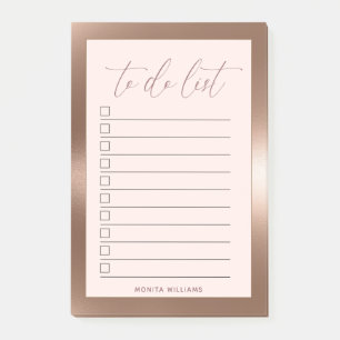 Rose Gold Modern To Do List Personalized Post-it Notes