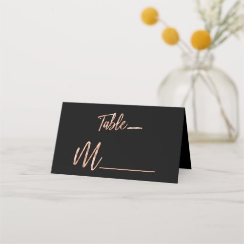 Rose Gold Modern Typography Seating Table Number Place Card