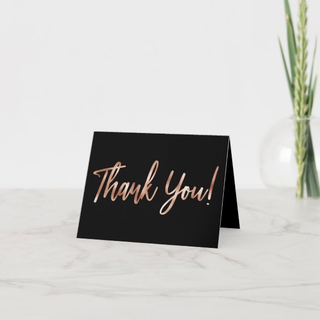 Rose Gold Modern Typography Thank You Photo (Front)