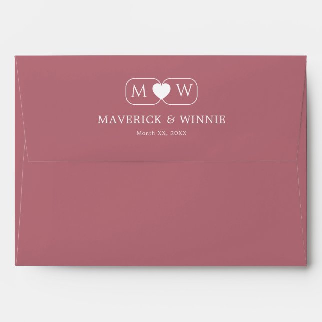Rose Gold Modern Wedding Envelope Design (Back (Top Flap))
