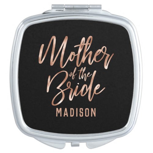 Rose Gold Modern Wedding Mother of the Bride Compact Mirror