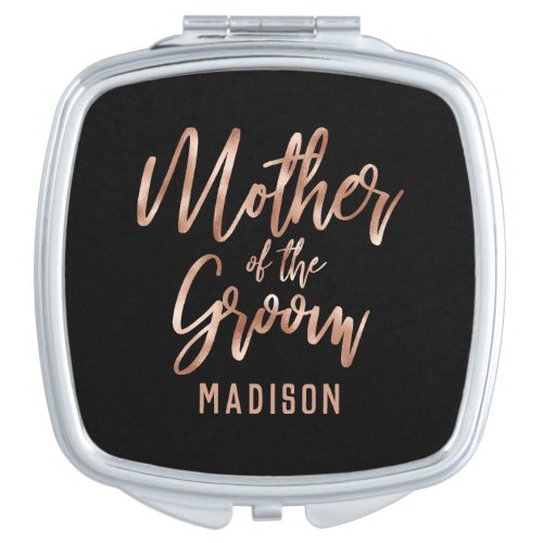 Rose Gold Modern Wedding Mother of the Groom Compact Mirror