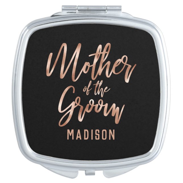 Rose Gold Modern Wedding Mother of the Groom Compact Mirror (Front)