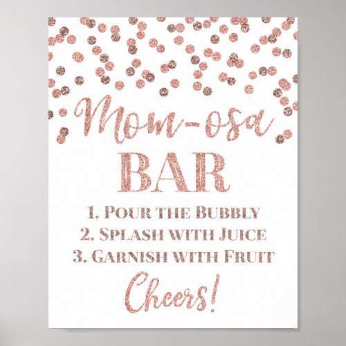 Rose Gold Mom_osa Bar Sign Baby Shower